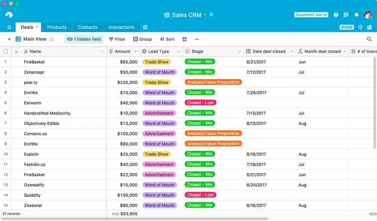 ClickUp alternative Airtable