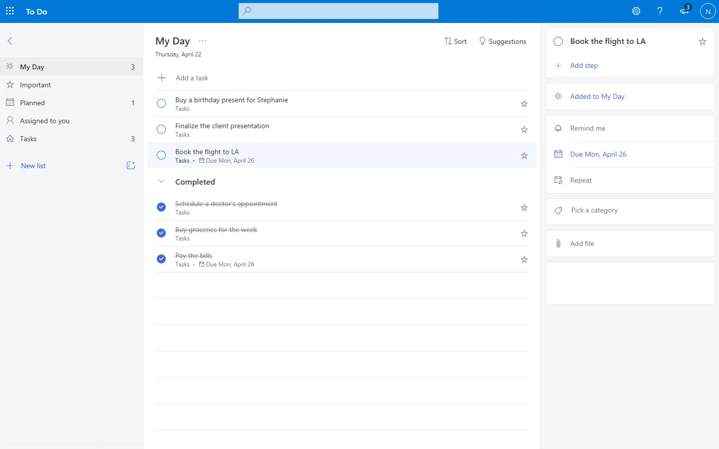 Aufgabenmanagement-Software Microsoft To Do