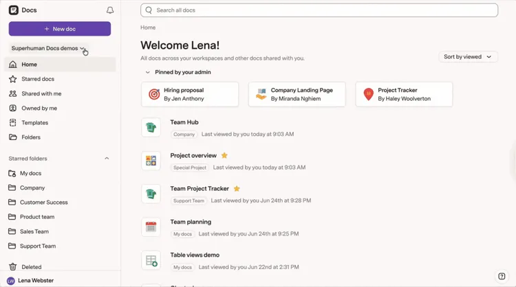 Coda (now Superhuman Docs) screenshot