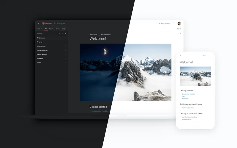 Nuclino dark mode