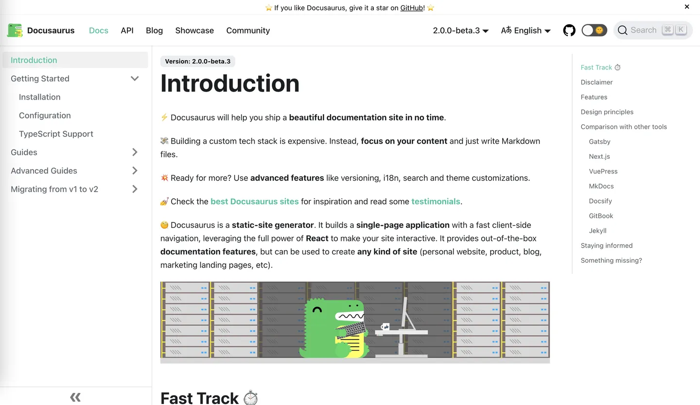 Dokumentationssoftware Docusaurus