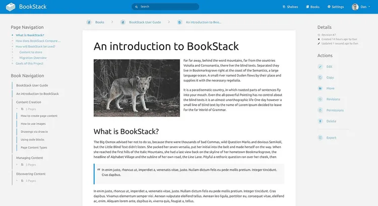 Knowledge management tool BookStack