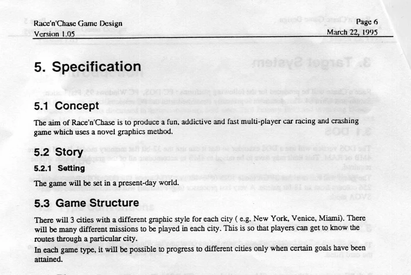Beispiel für ein Game Design Dokument