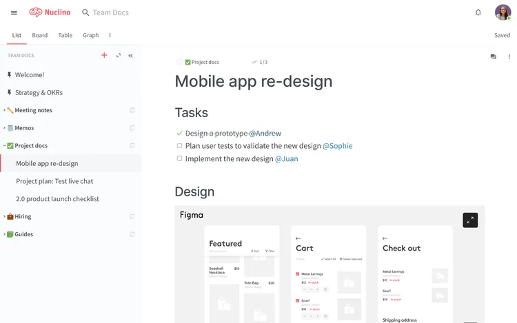 Internal documentation example, project documentation