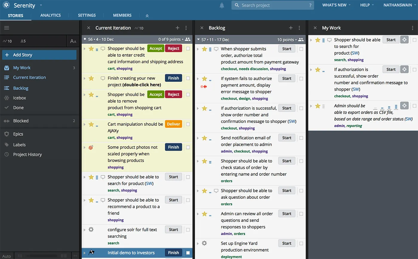 Jira-Alternative Pivotal Tracker