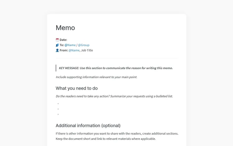 Memo template