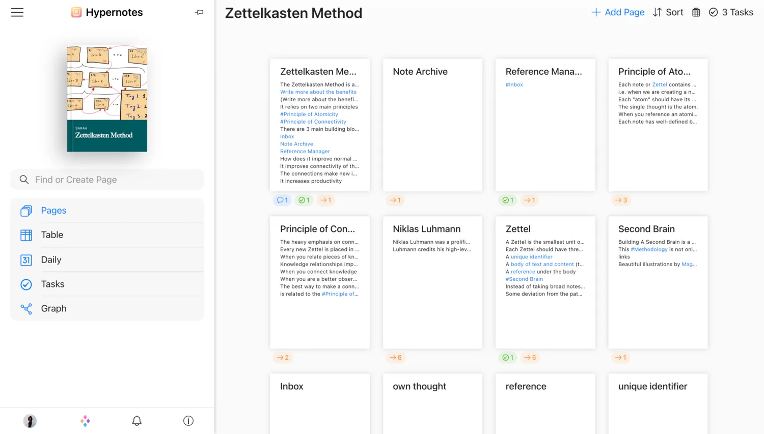 Zenkit Hypernotes workspace with documents