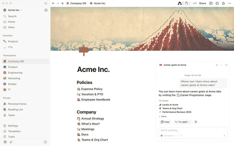 Docs and knowledge management in Notion