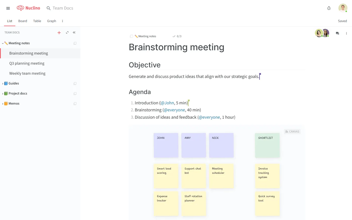Trello vs Asana Alternative Nuclino