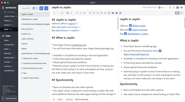OneNote alternative Joplin