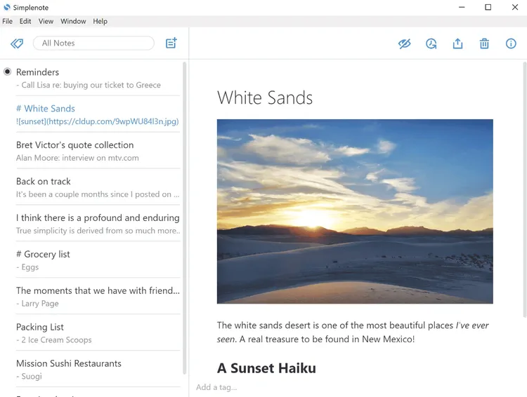 OneNote alternative Simplenote