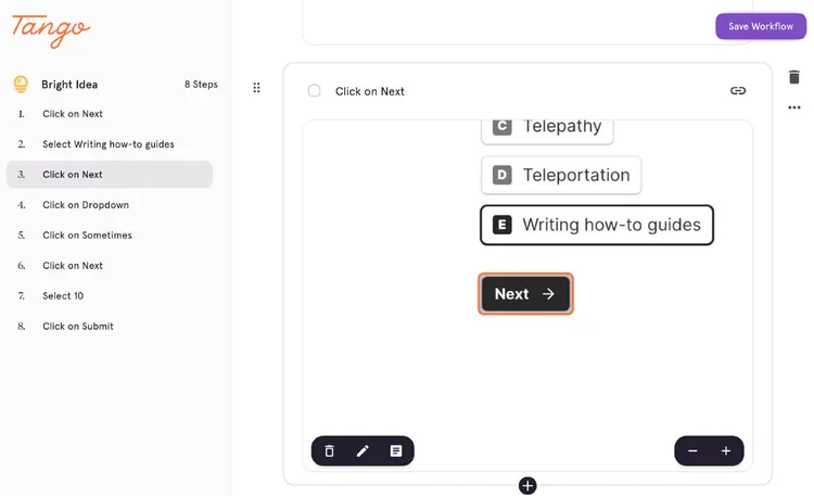 Process mapping software Tango