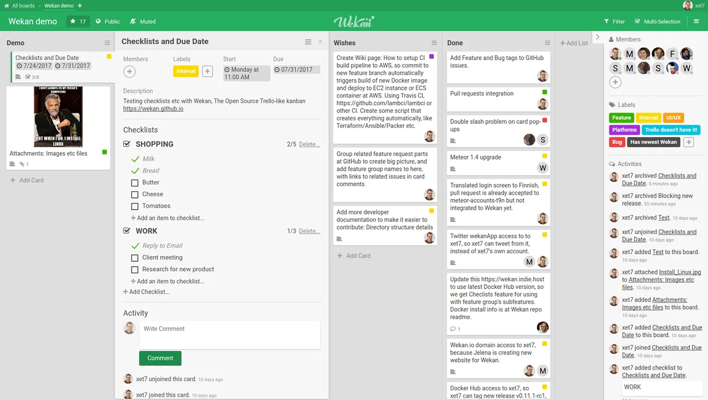 Projektmanagement-Tool WeKan