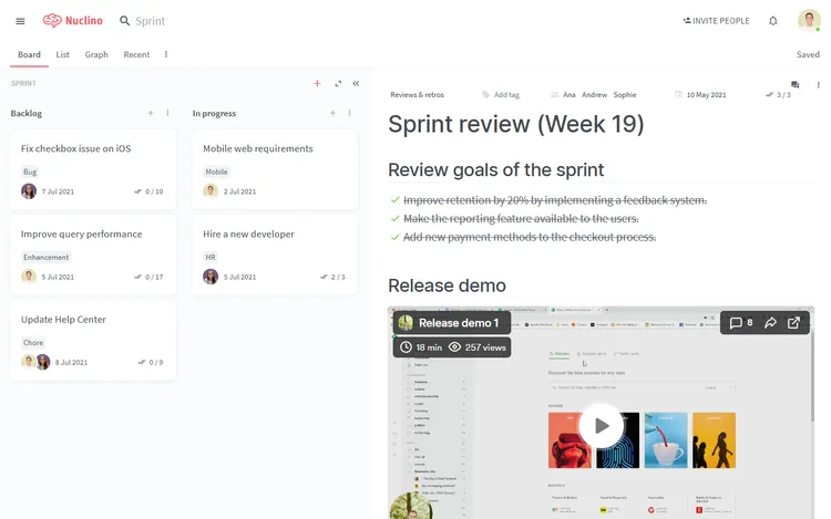 Sprint review example