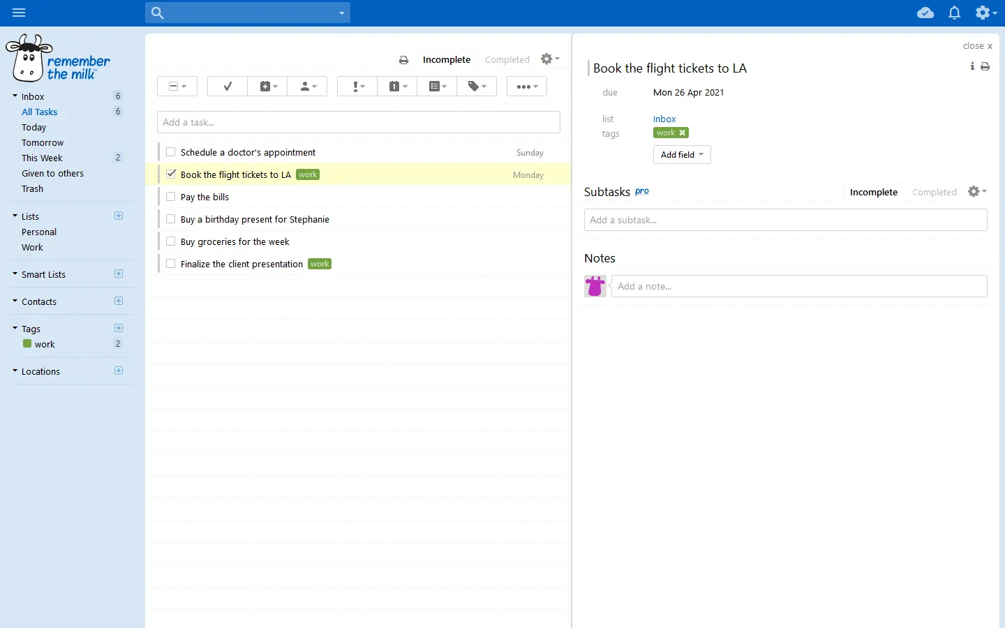 Aufgabenmanagement-Software RTM