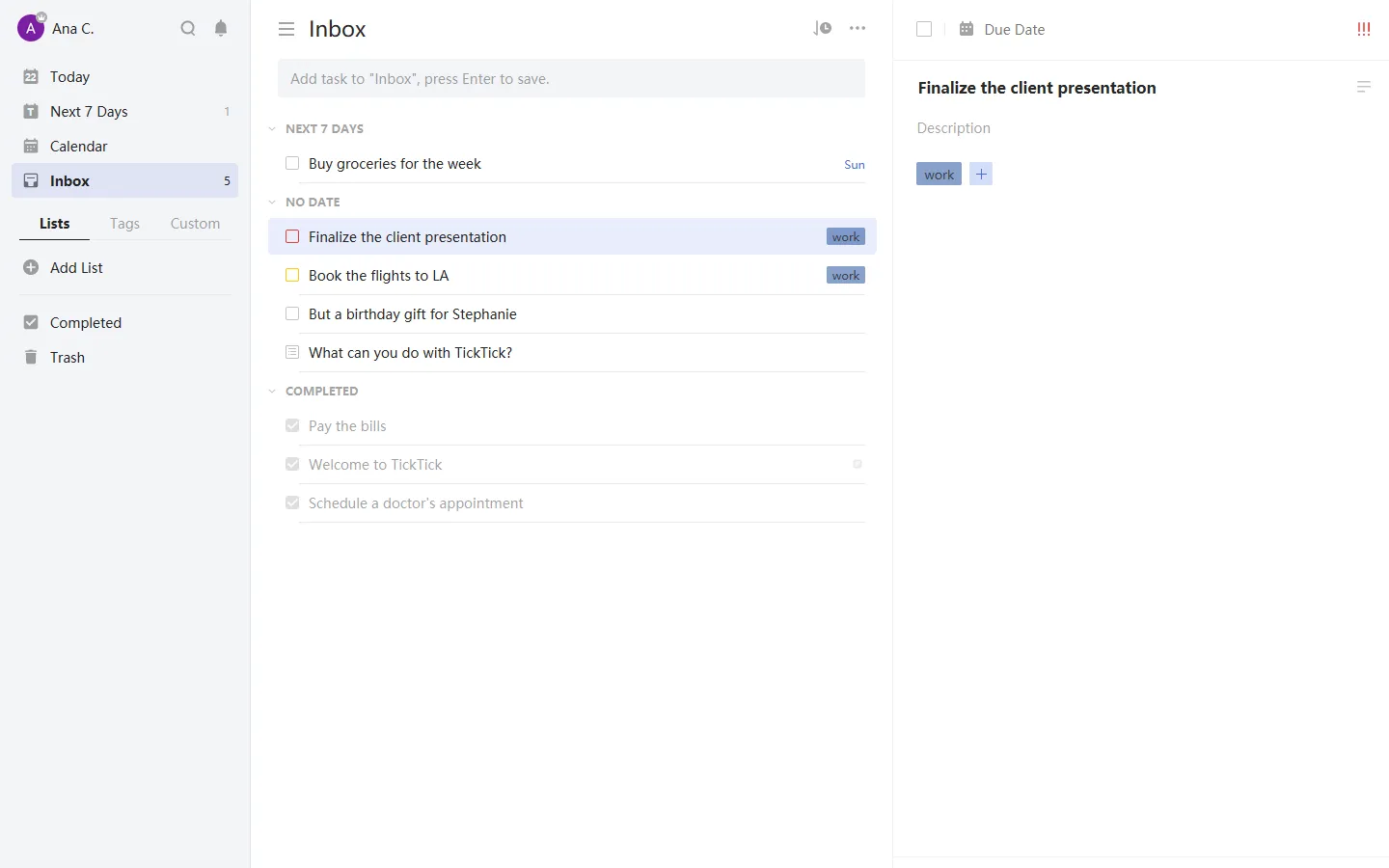 Todoist-Alternative TickTick