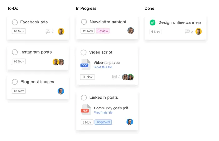 Trello alternative ProofHub