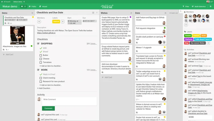 Alternative to Trello Wekan