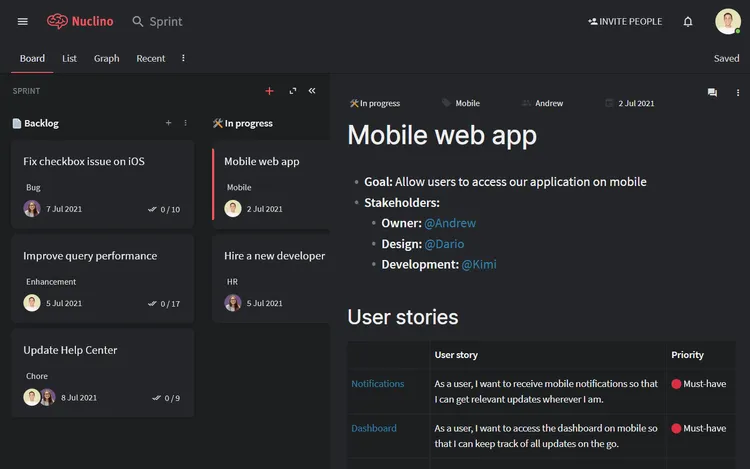 Agile documentation tool