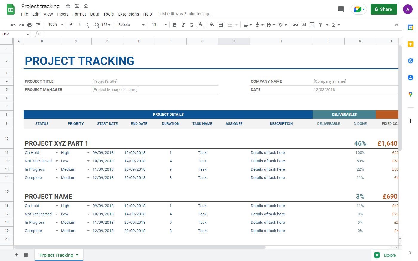 Airtable alternative Google Sheets