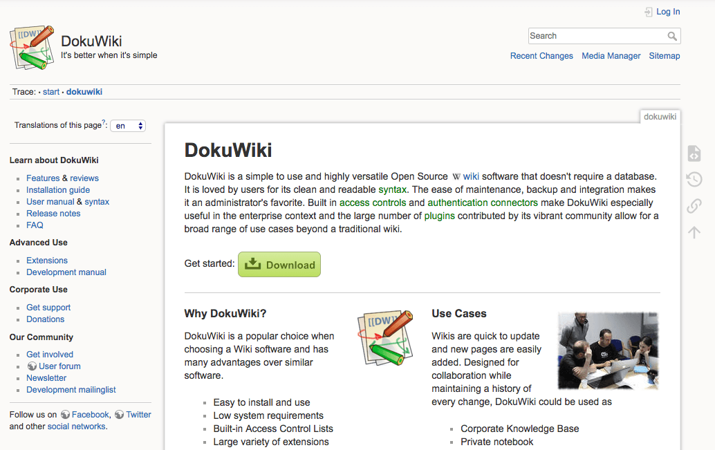 BookStack alternative DokuWiki