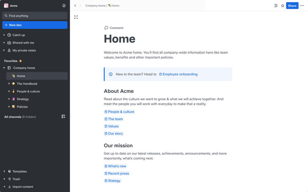 Confluence alternative Slite