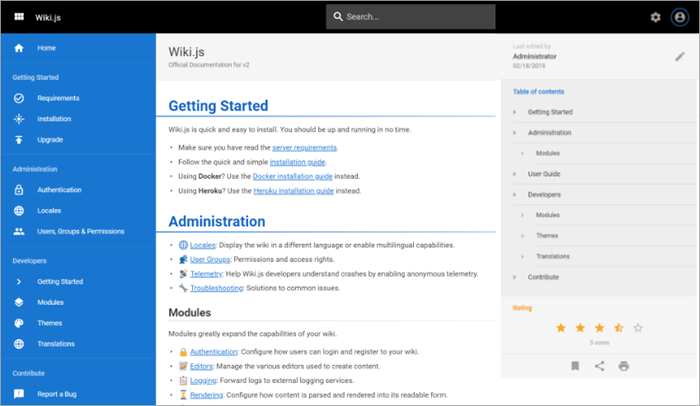 GitBook alternative Wikijs