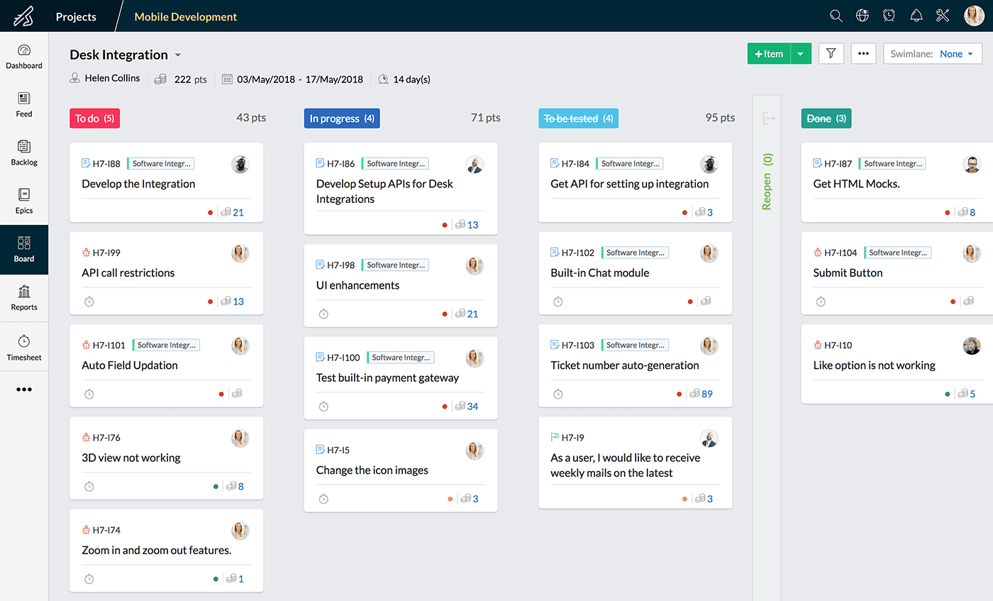 Jira alternative Zoho Sprints