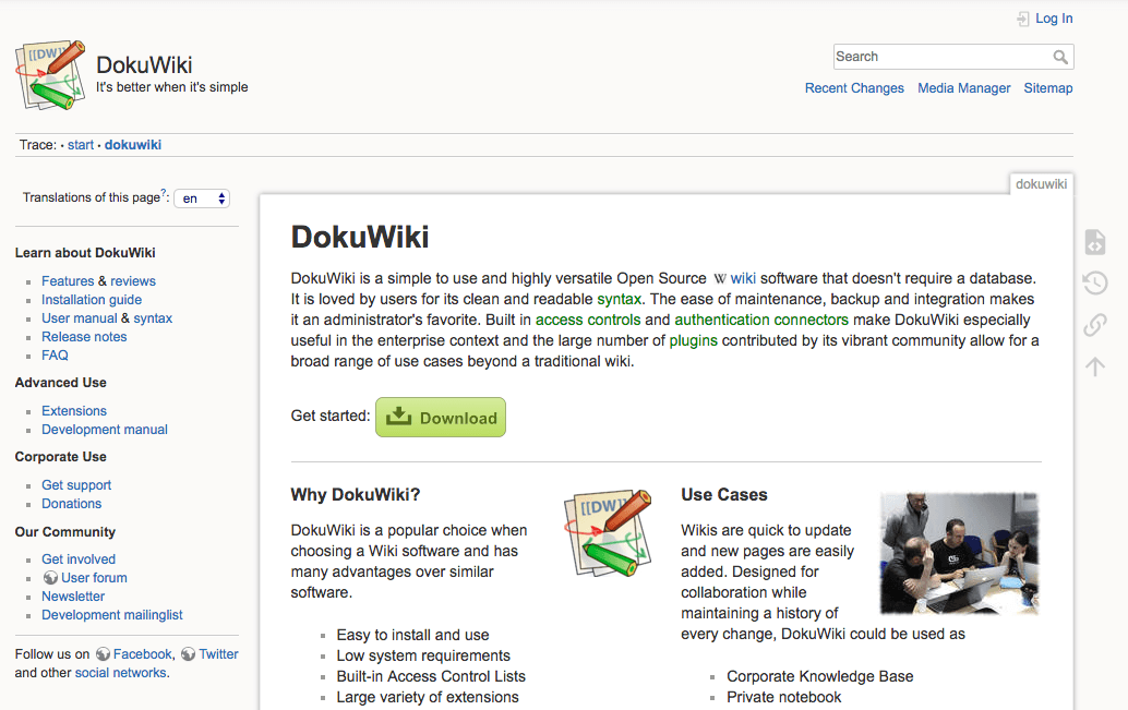 MediaWiki alternative DokuWiki