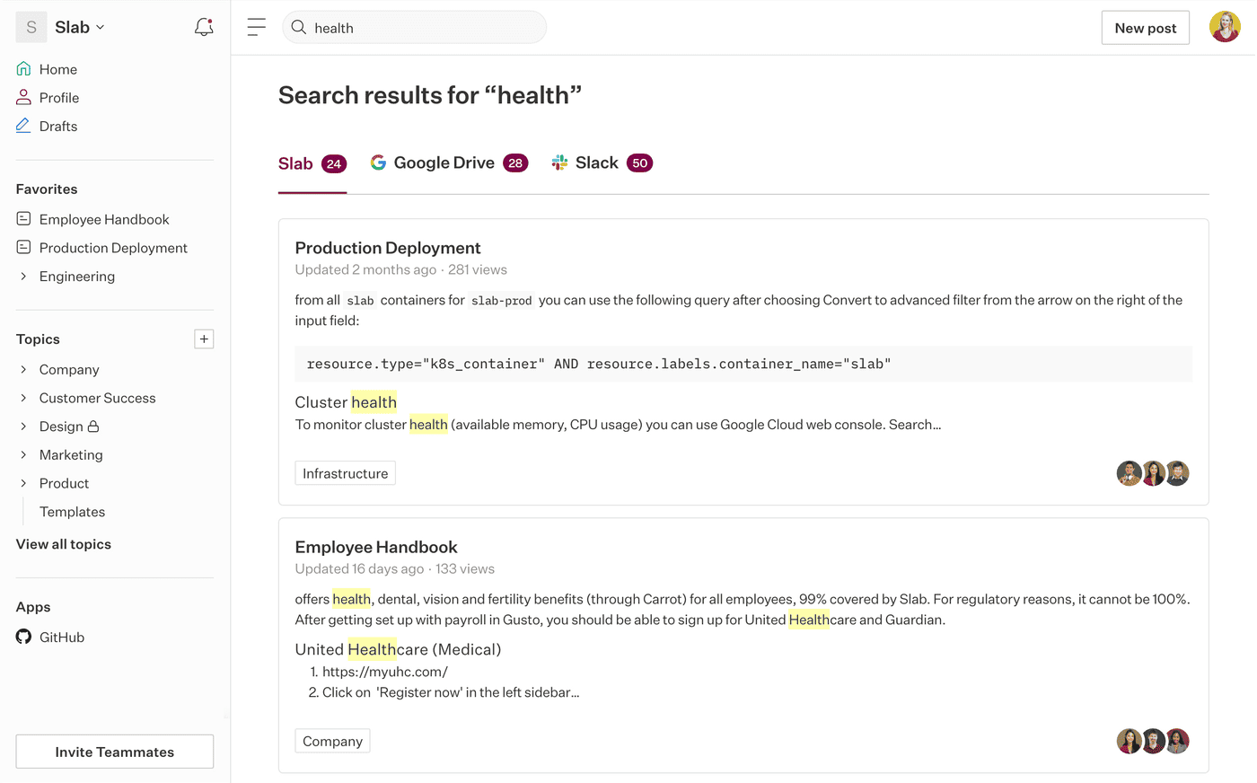 Slite alternative Slab