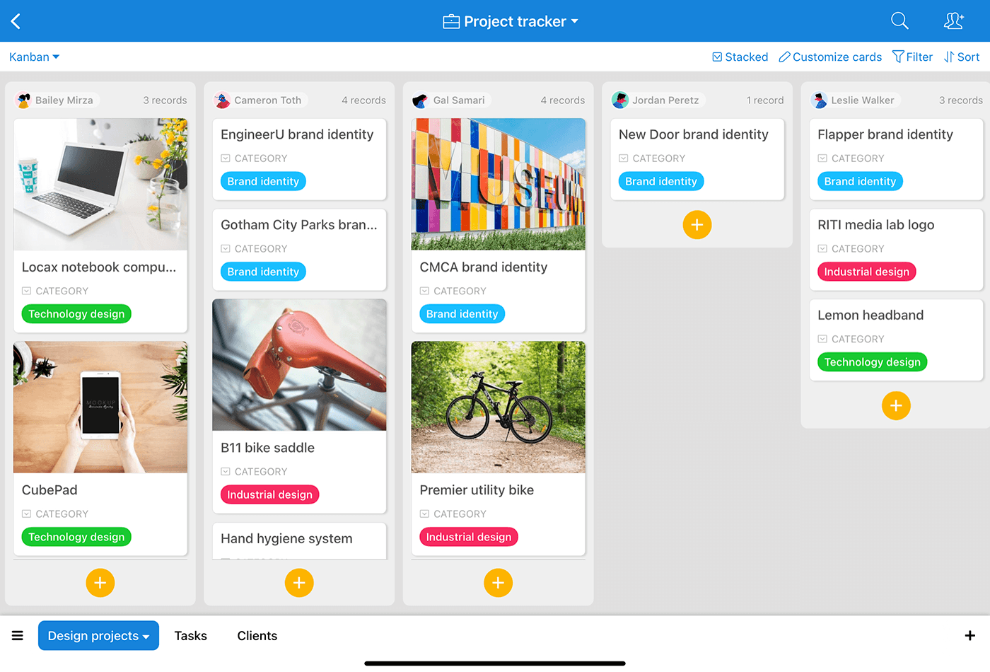 Trello Like Drag and Drop Cards for Project Management Software