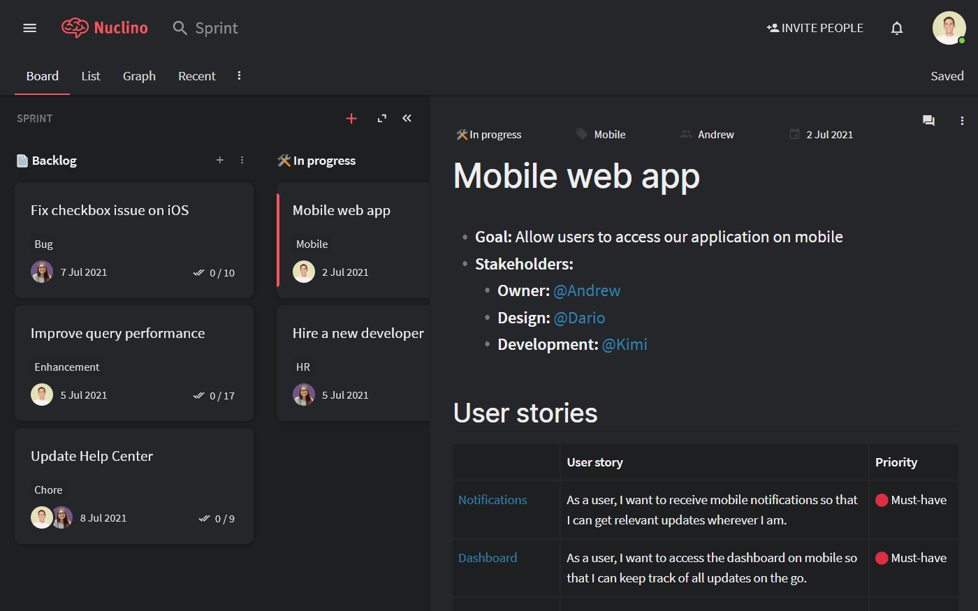 Agile documentation tool