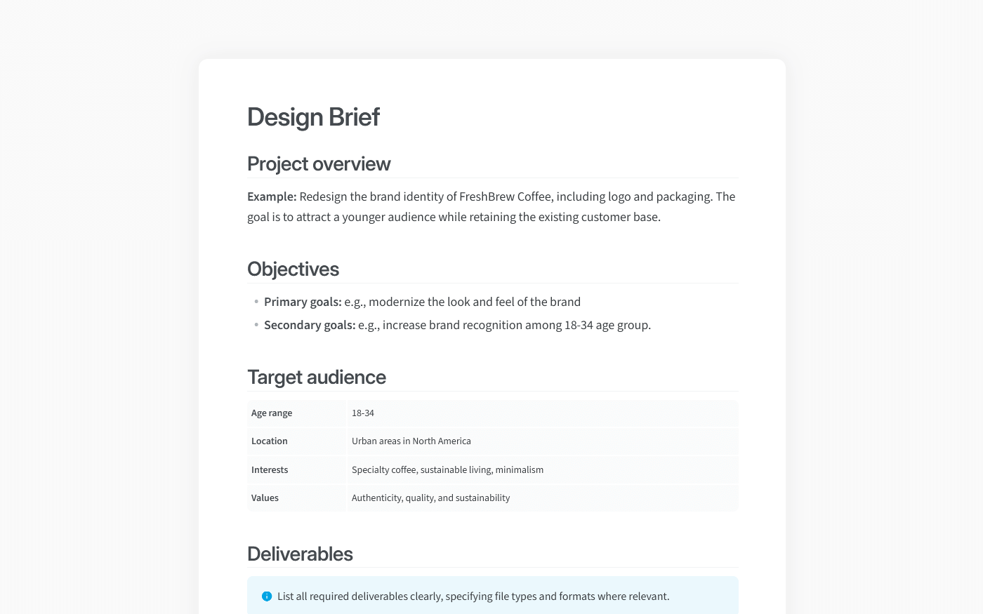 Design brief template