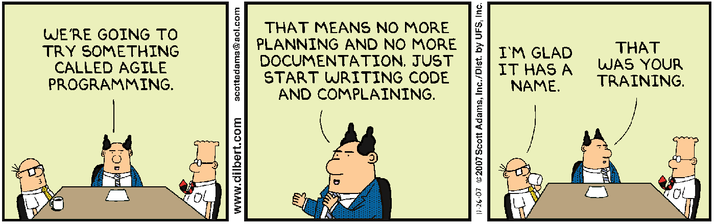 Dilbert Agile programming comic