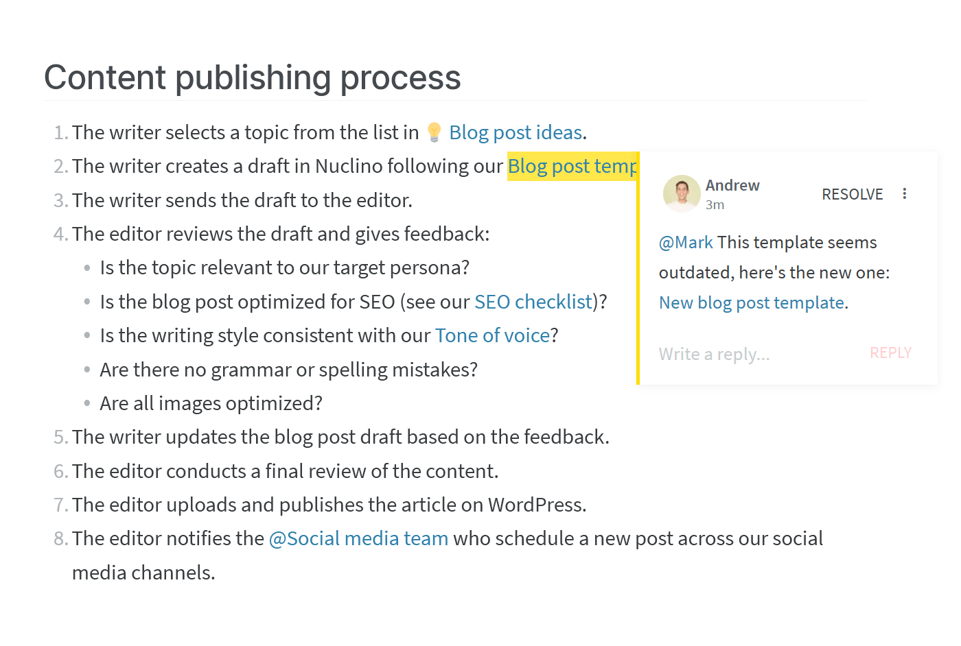 Knowledge management process feedback