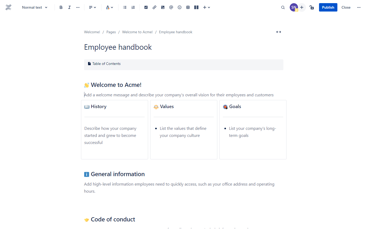 Knowledge sharing tool Confluence