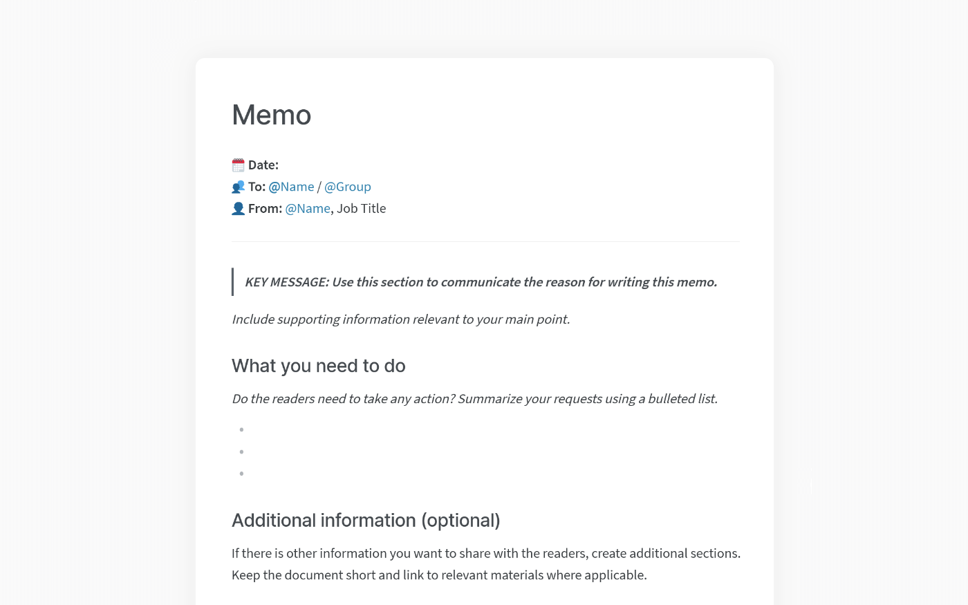 Memo template