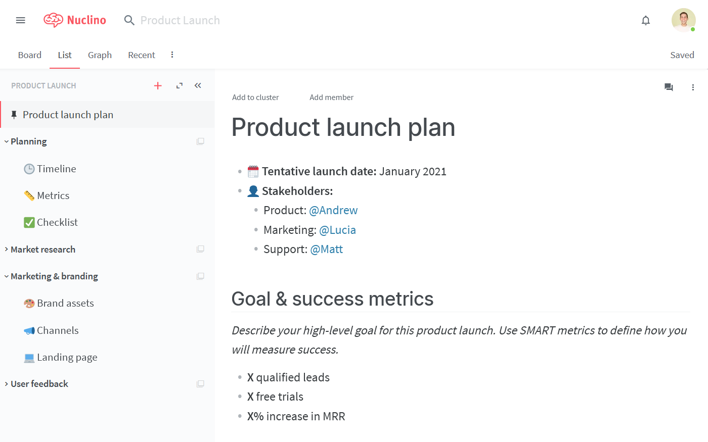 Product launch plan template