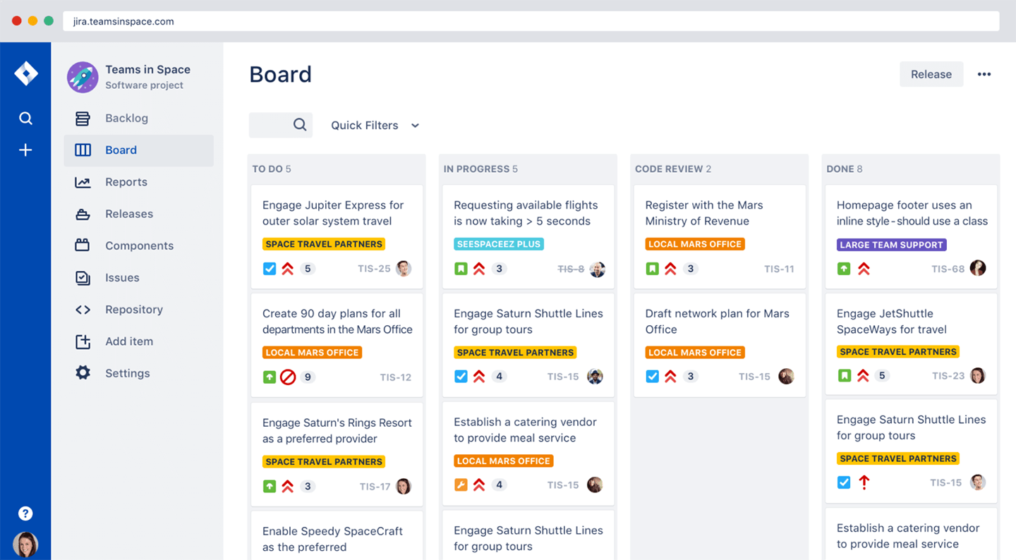 Agile project management tool Jira