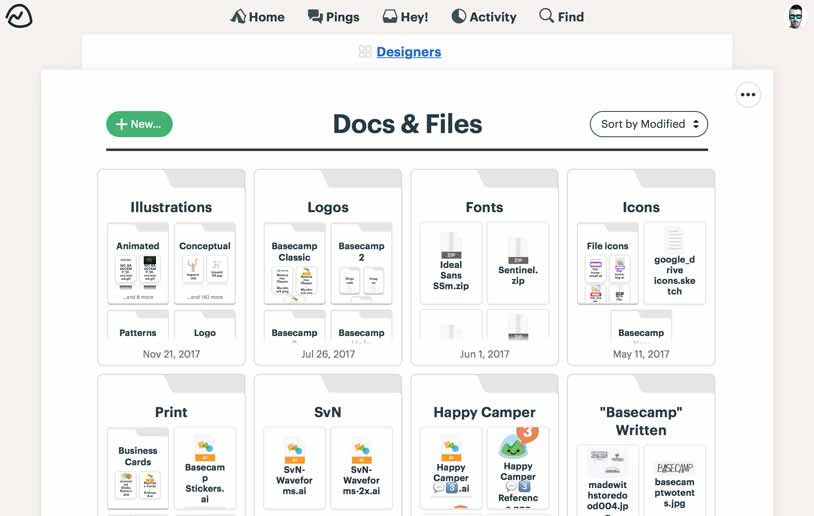 Company intranet portal Basecamp