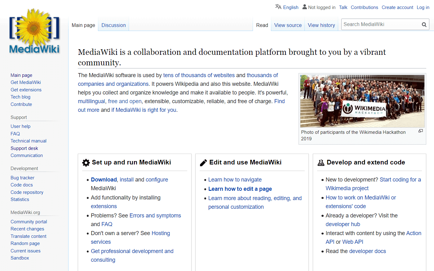 Free wiki software MediaWiki