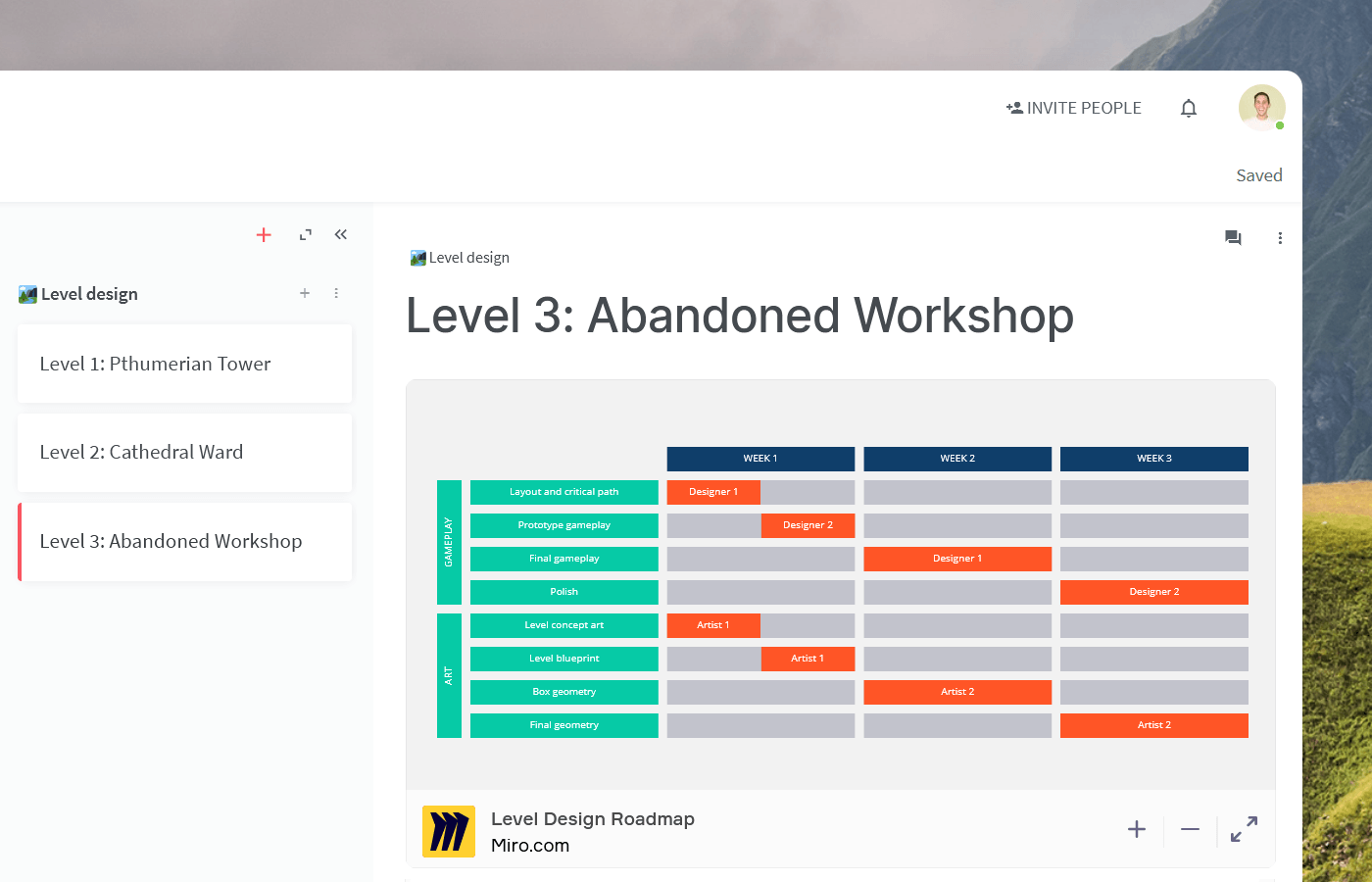 Game planning level design