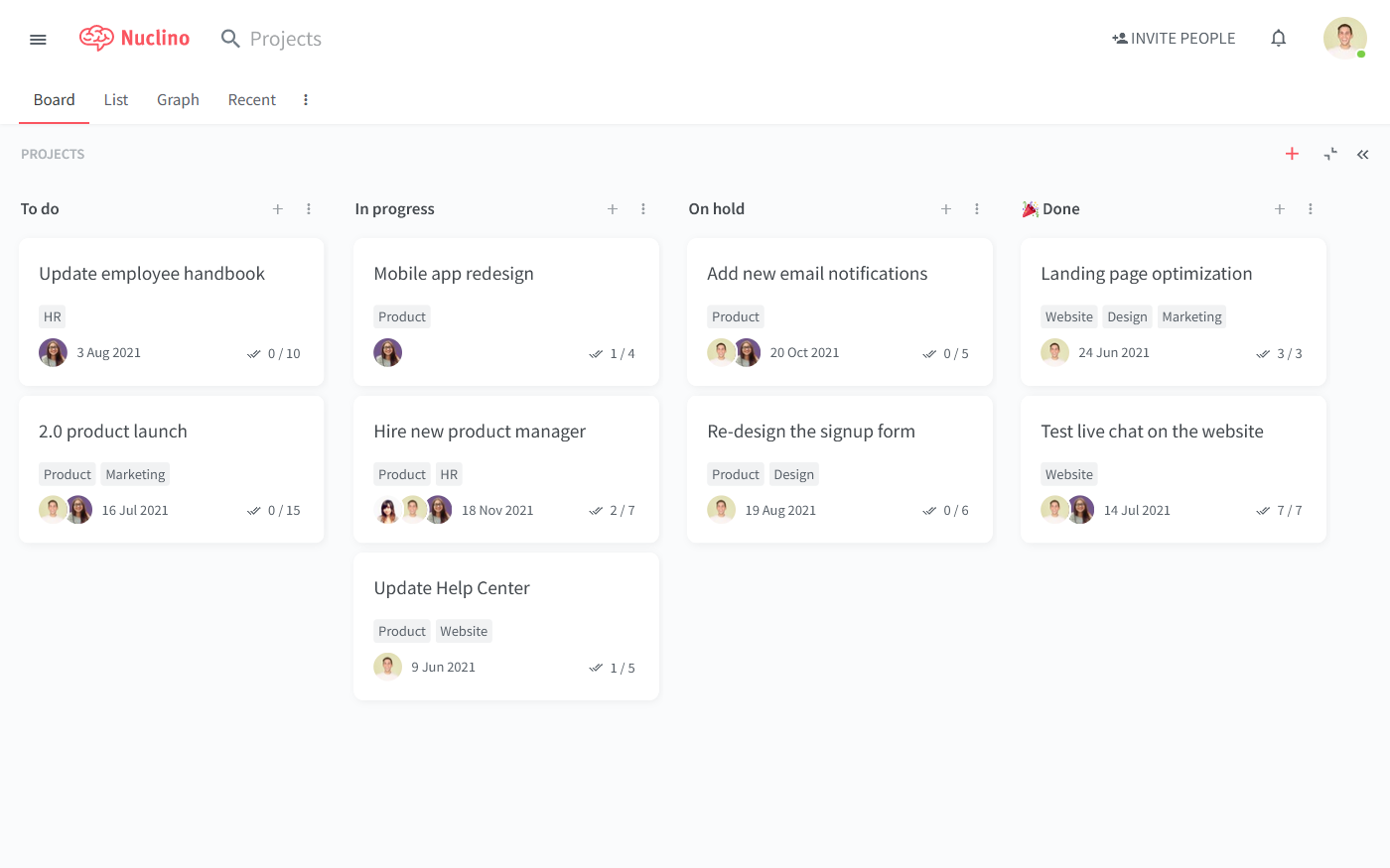 Google Drive vs Confluence vs Nuclino board view