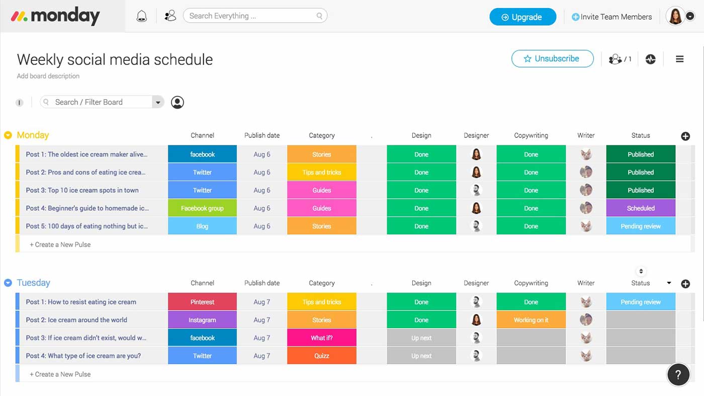 Monday compared to Asana