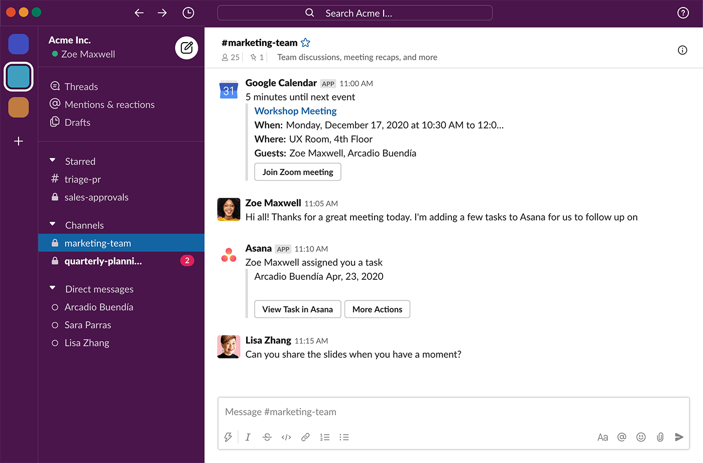 Remote collaboration tool Slack