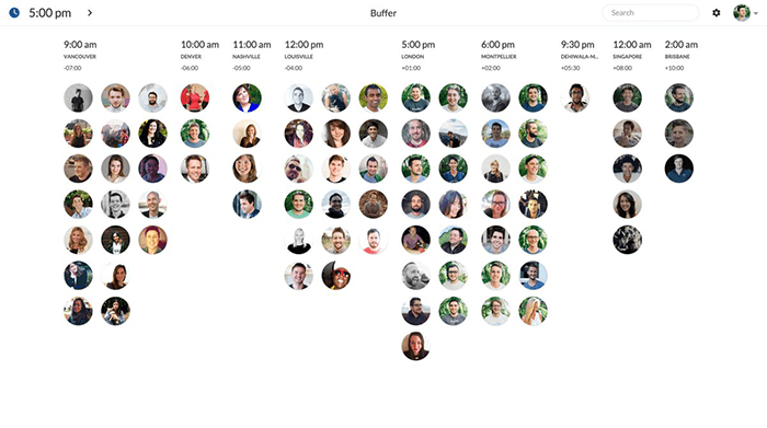 Remote collaboration tool Timezone io