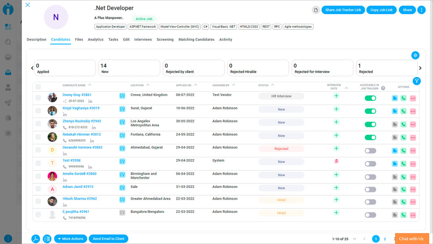 Remote work tool iSmartRecruit